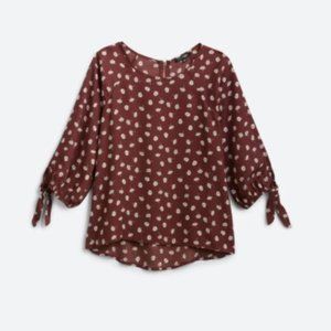 Papermoon Tie Sleeve Blouse Burgundy - Size SP